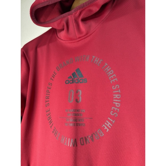 adidas Other - Adidas ClimaWarm Red Hoodie Pullover Sweatshirt Logo Athletic Training Men's M